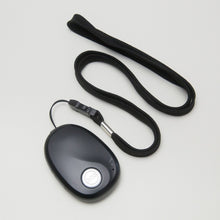Load image into Gallery viewer, Black personal alarm with lanyard
